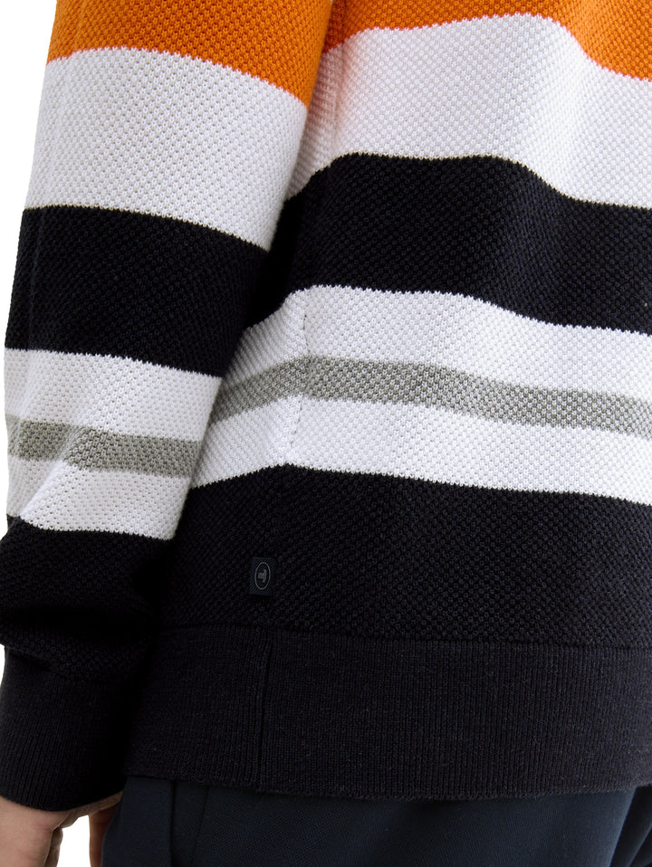 STRUCTURE STRIPE CREWNECK KNIT