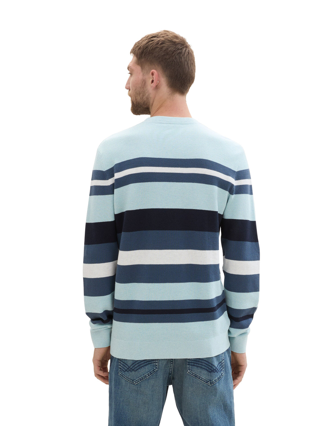 STRUCTURE STRIPE CREWNECK KNIT