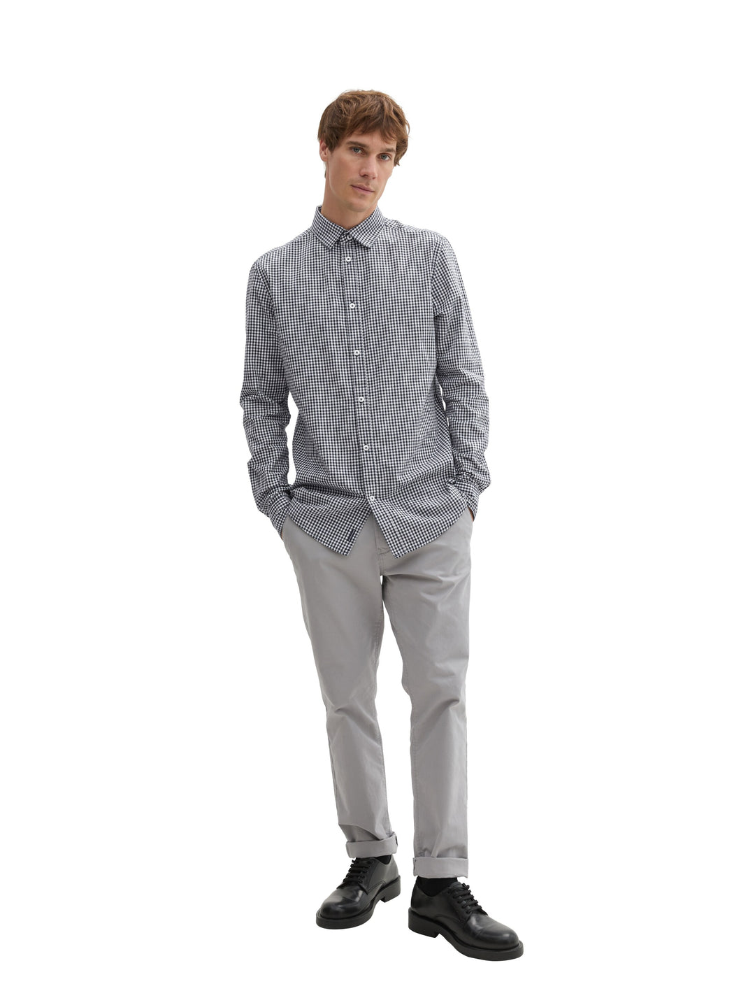 FITTED CHECKED STRUCTURE SHIRT