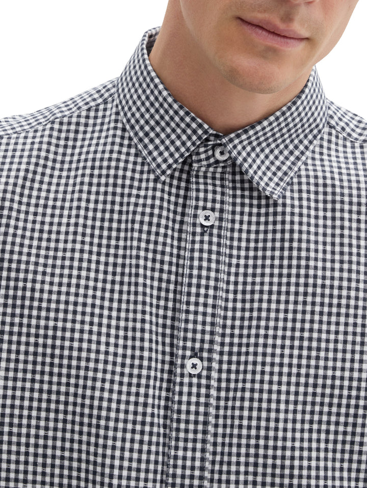 FITTED CHECKED STRUCTURE SHIRT