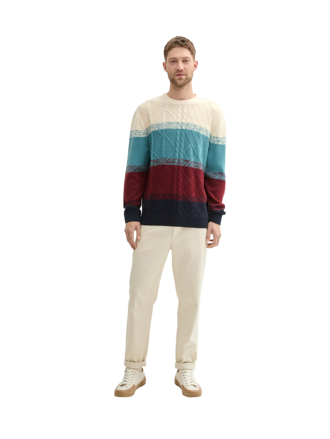 COMFORT CABLE STRIPE KNIT