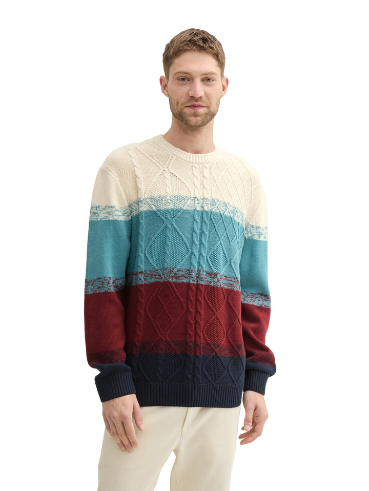 COMFORT CABLE STRIPE KNIT