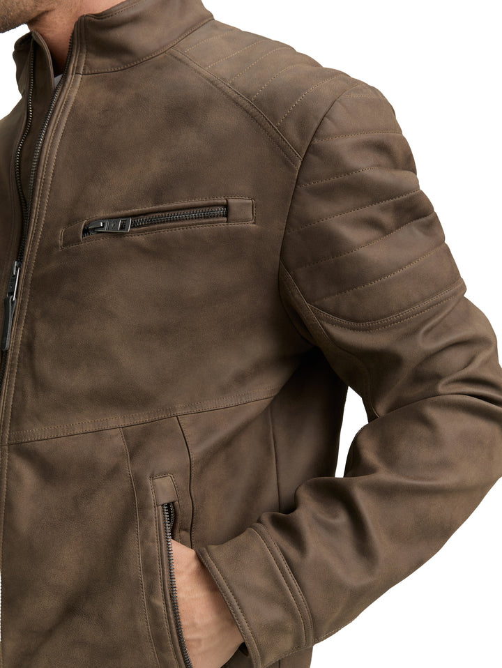 FAKE SUEDE LEATHER BIKER