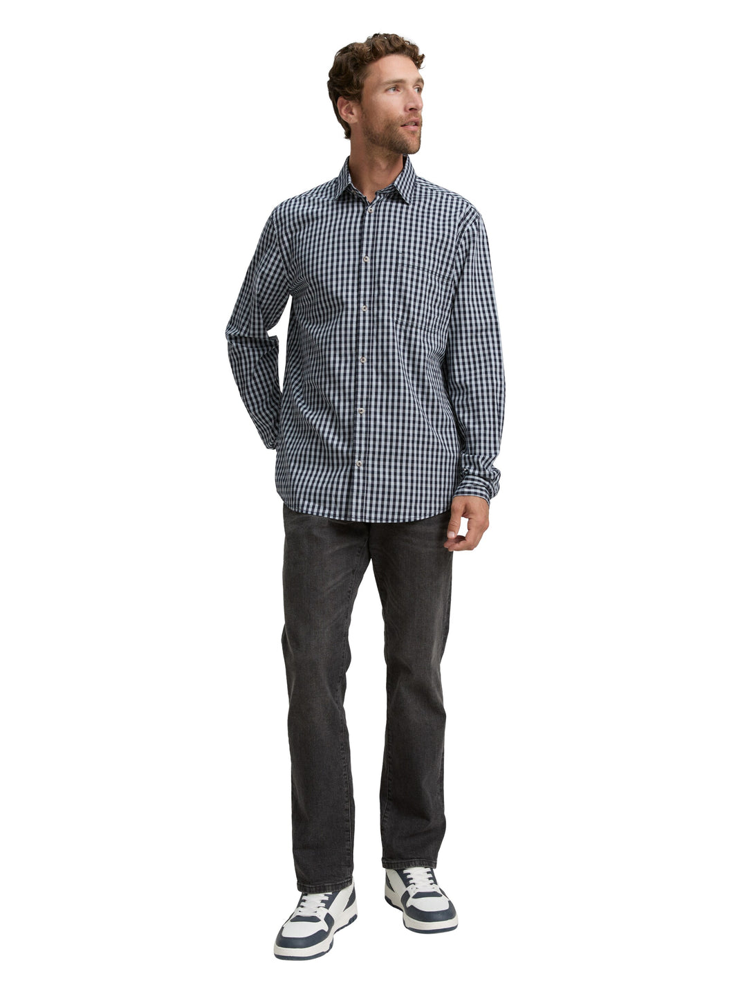 TONAL CHECK OXFORD SHIRT