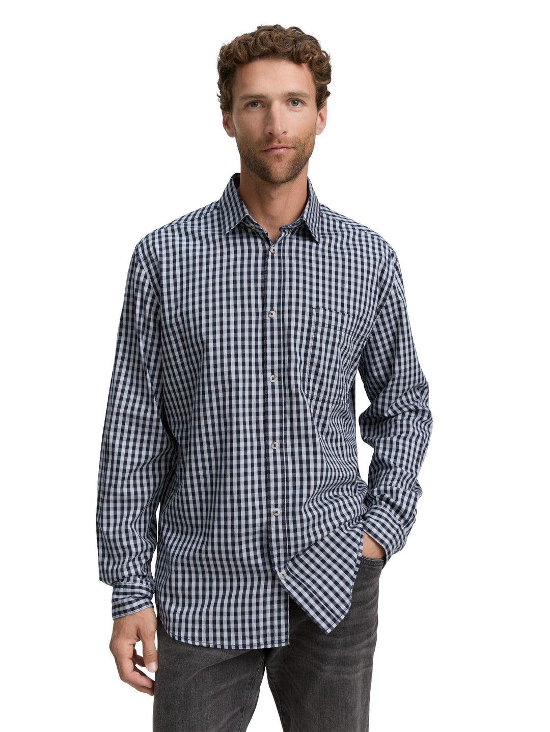 TONAL CHECK OXFORD SHIRT