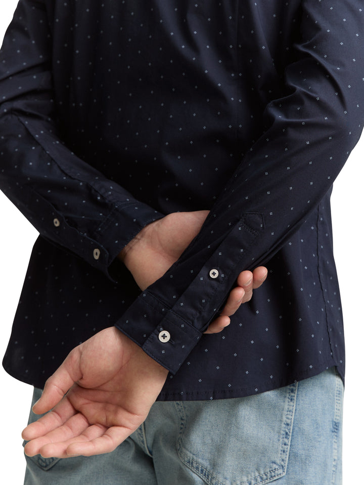 FITTED PRINTED STRETCH SHIRT