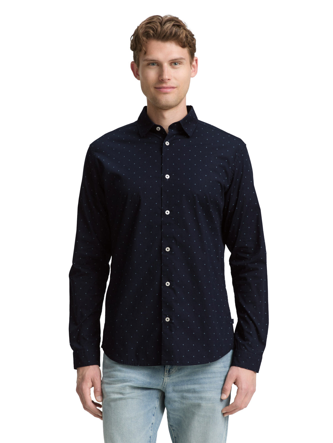 FITTED PRINTED STRETCH SHIRT