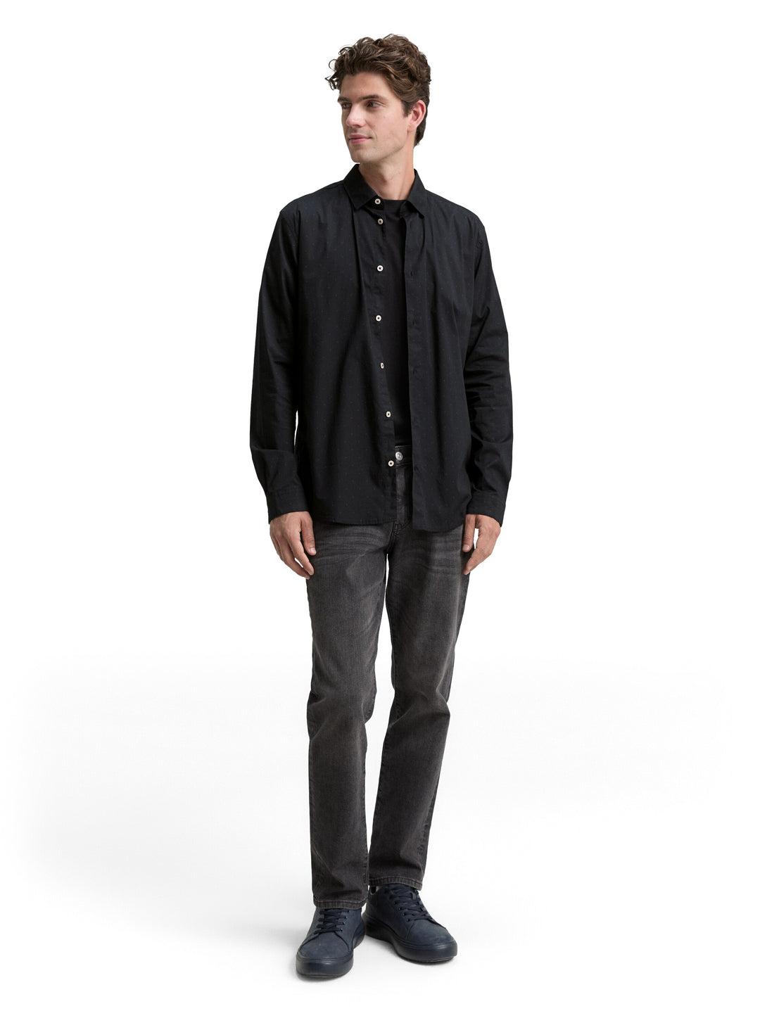 FITTED PRINTED STRETCH SHIRT