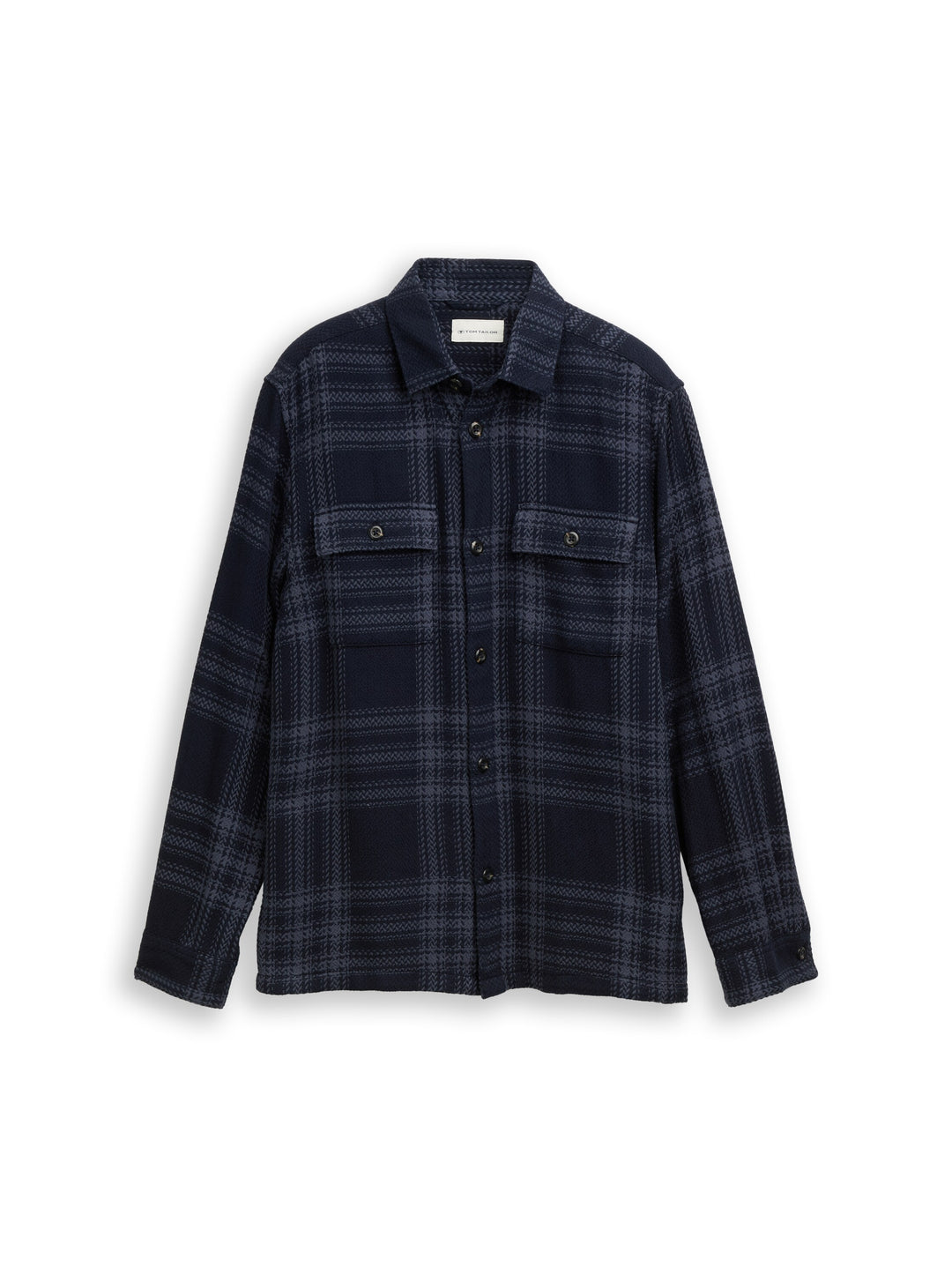 KNIT-LOOK CHECKED OVERSHIRT