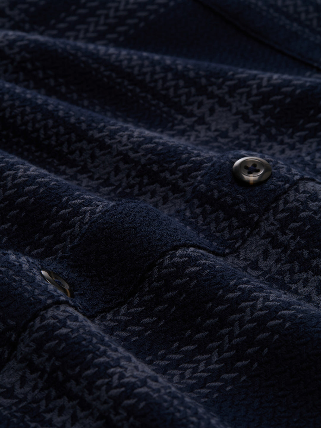 KNIT-LOOK CHECKED OVERSHIRT