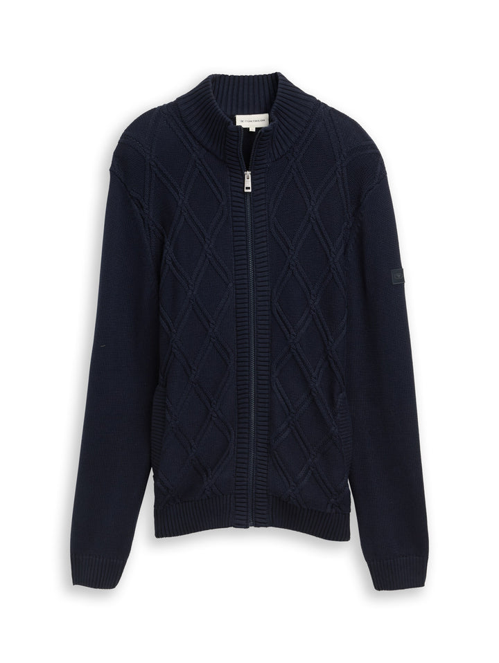 CABLE KNIT ZIP JACKET