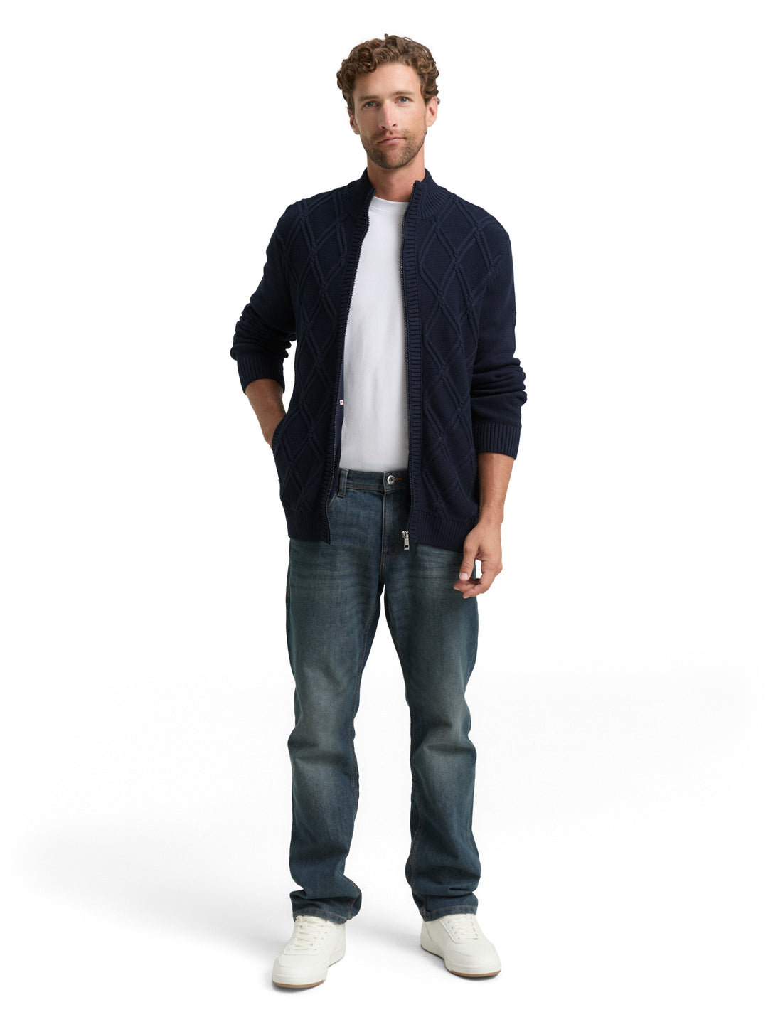 CABLE KNIT ZIP JACKET