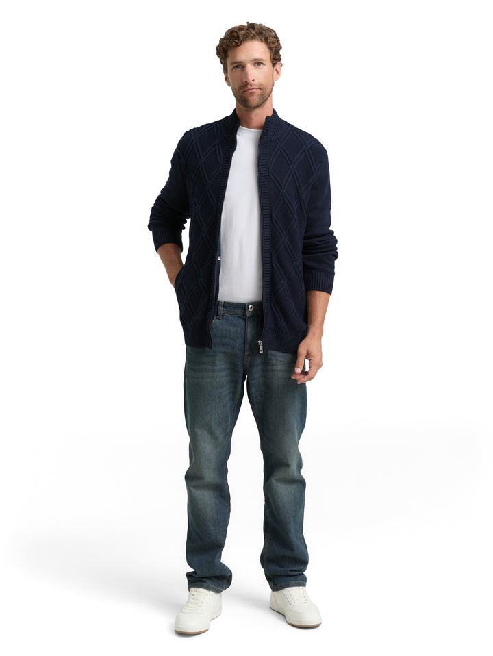 CABLE KNIT ZIP JACKET