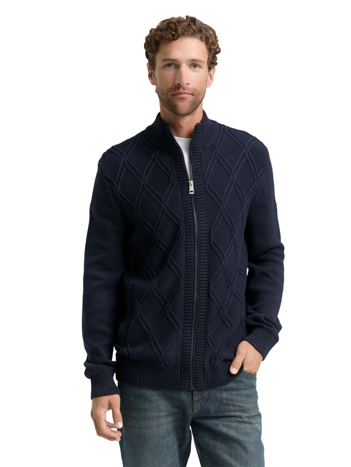 CABLE KNIT ZIP JACKET