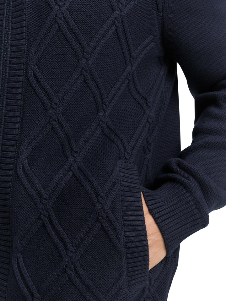 CABLE KNIT ZIP JACKET