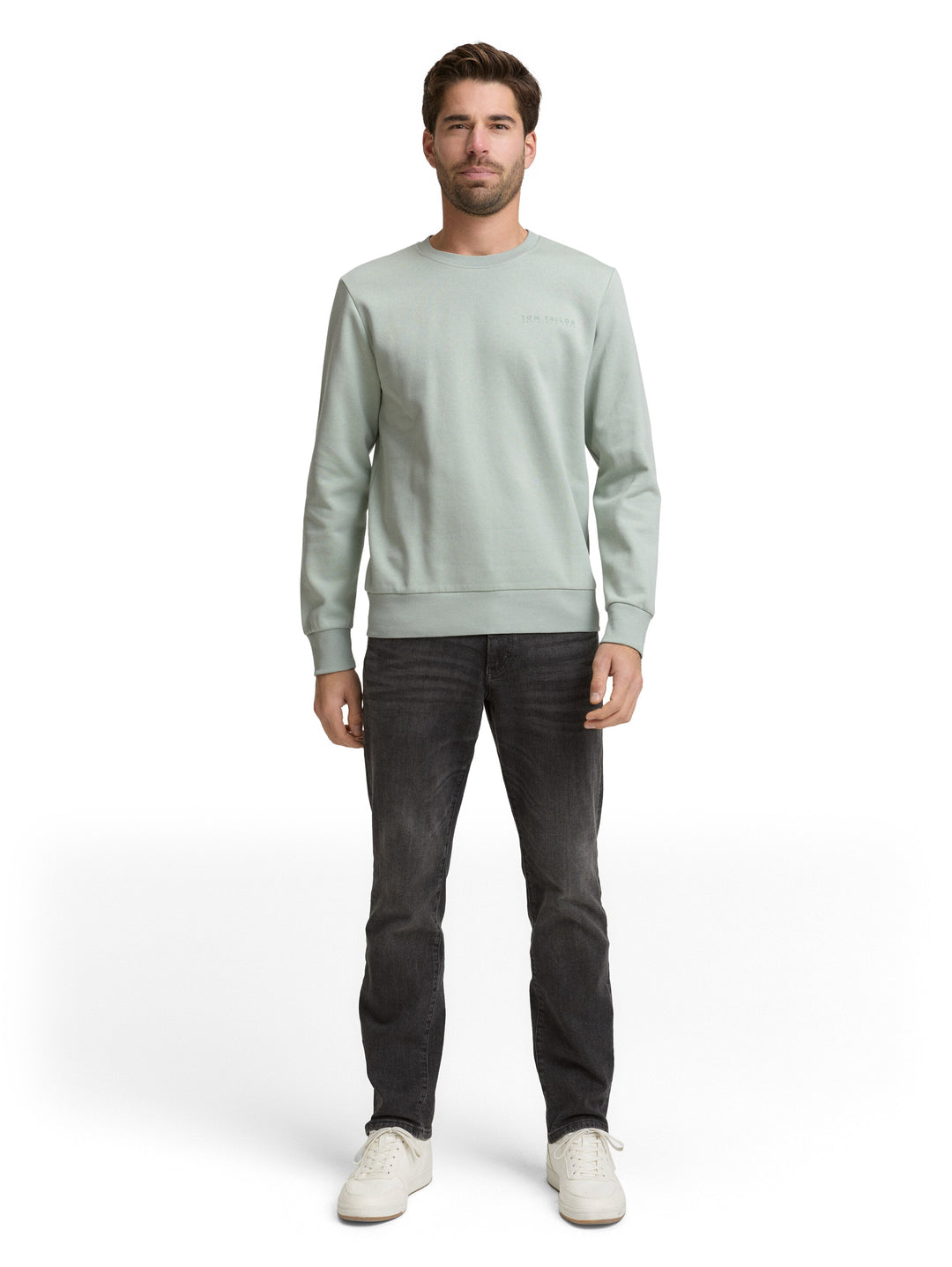 PRINTED CREW NECK SWEATER