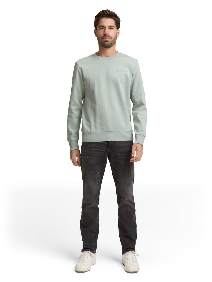 PRINTED CREW NECK SWEATER