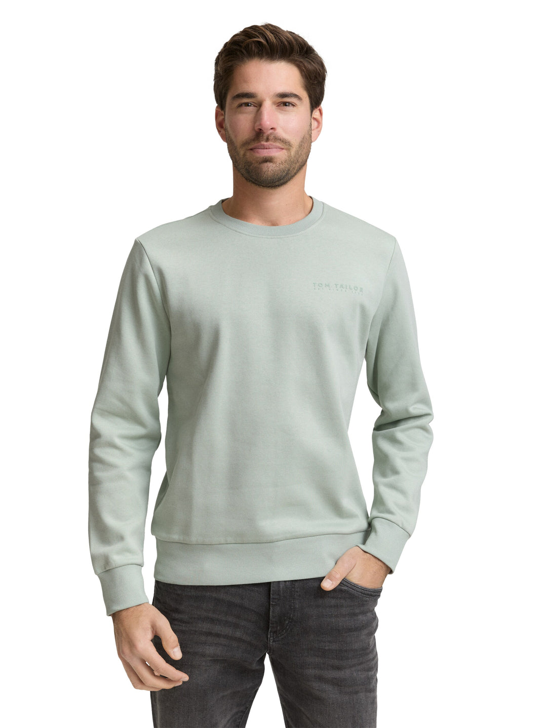 PRINTED CREW NECK SWEATER