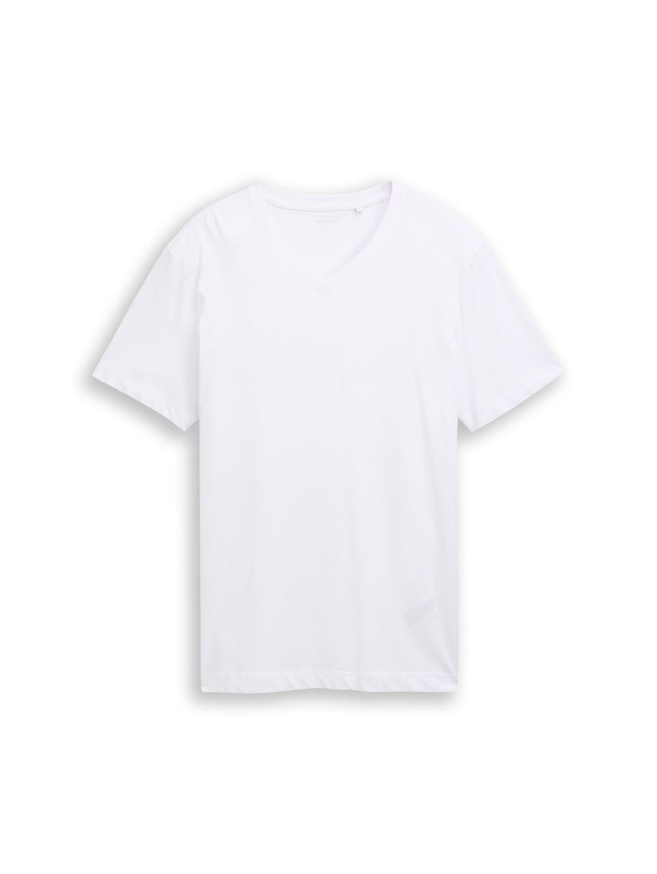 V-NECK T-SHIRT WITH EMBRO