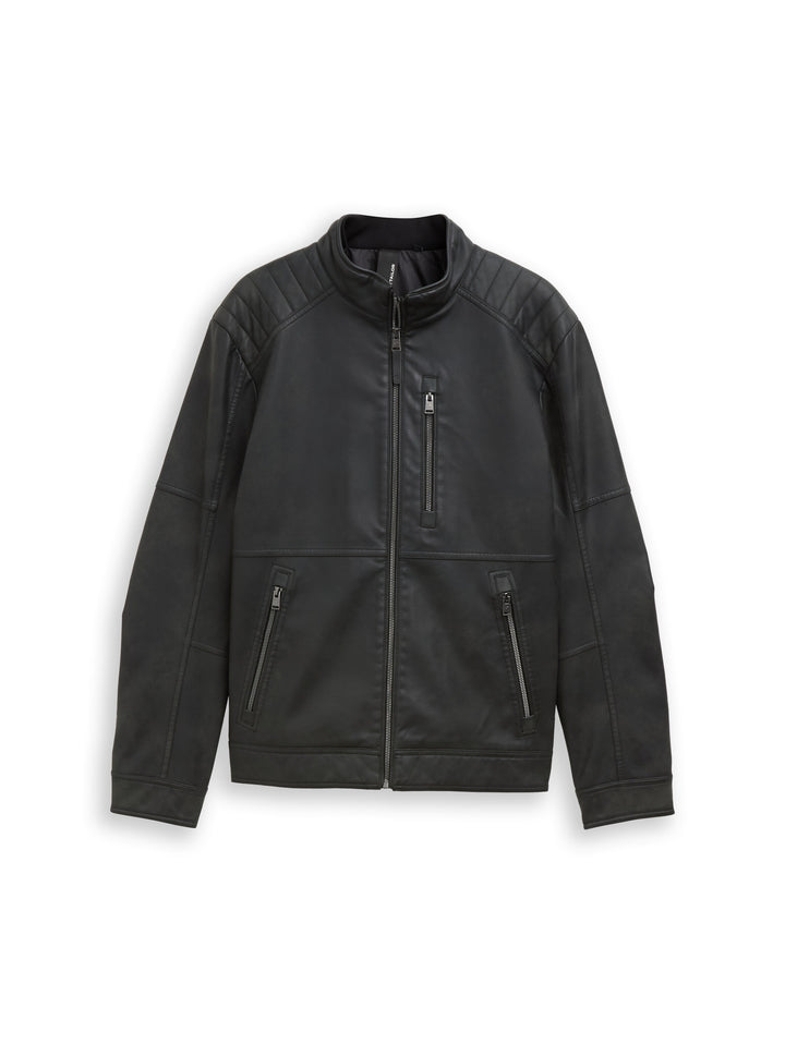 VELOUR TOUCH FAUX LEATHER BIKER