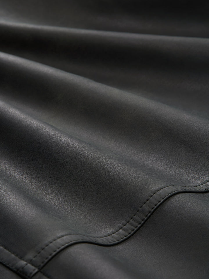 VELOUR TOUCH FAUX LEATHER BIKER