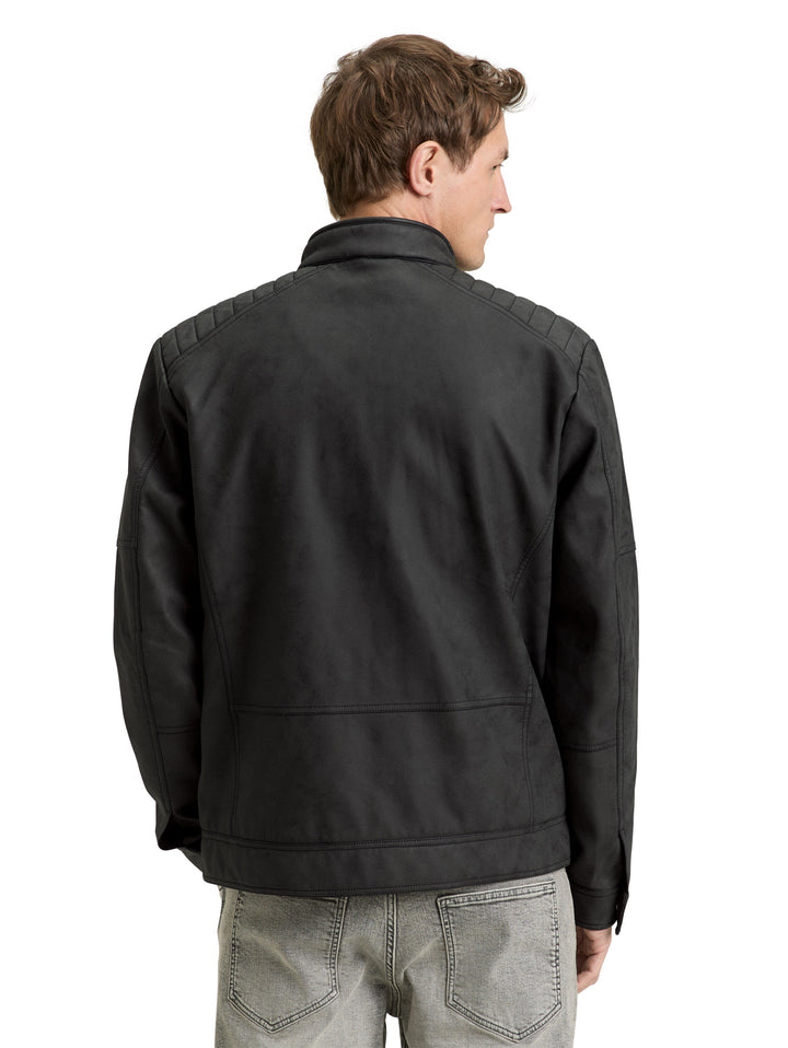 VELOUR TOUCH FAUX LEATHER BIKER