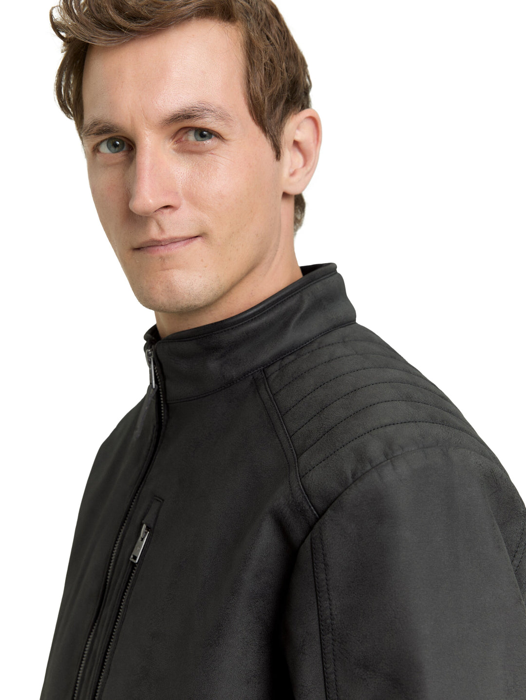 VELOUR TOUCH FAUX LEATHER BIKER