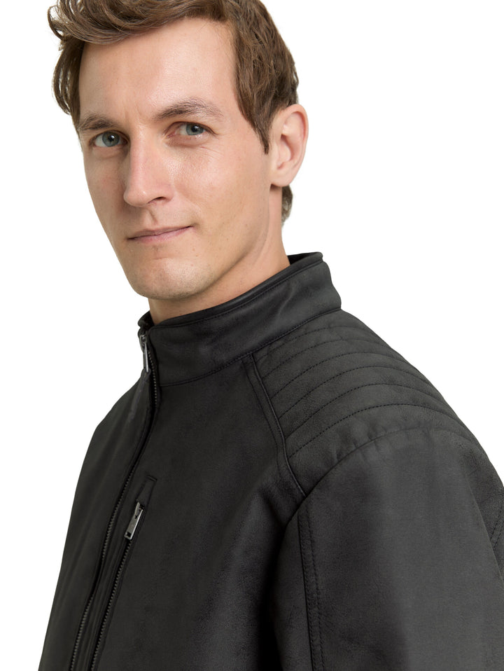 VELOUR TOUCH FAUX LEATHER BIKER