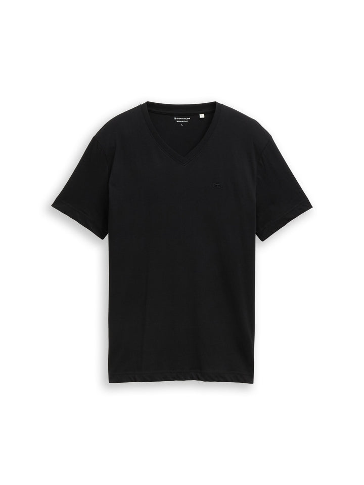 V-NECK T-SHIRT WITH EMBRO