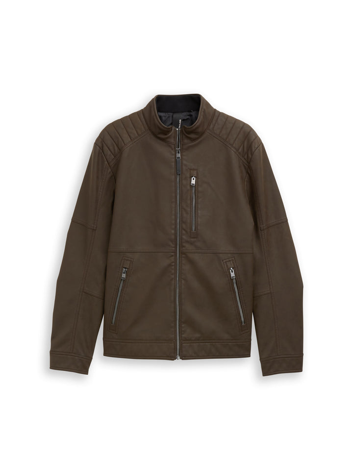 VELOUR TOUCH FAUX LEATHER BIKER