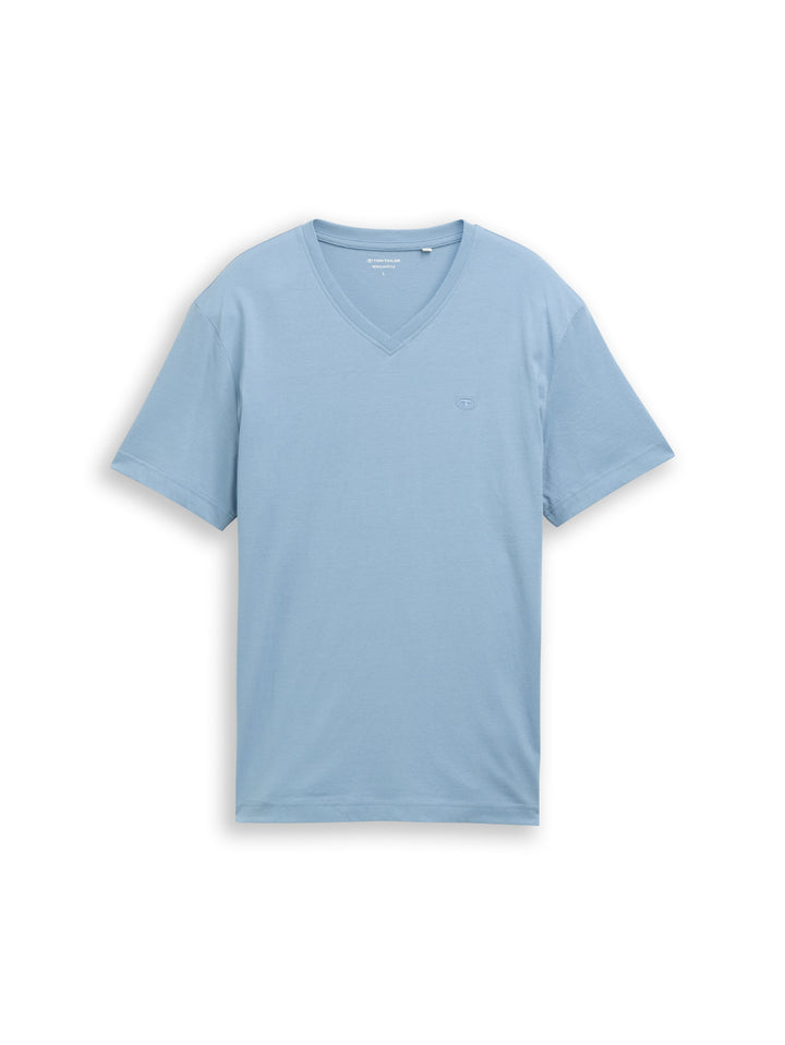 V-NECK T-SHIRT WITH EMBRO