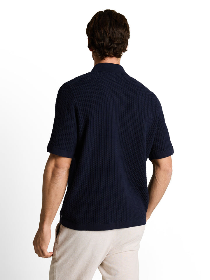 MINIMAL STRUCTURED KNIT POLO JACKET