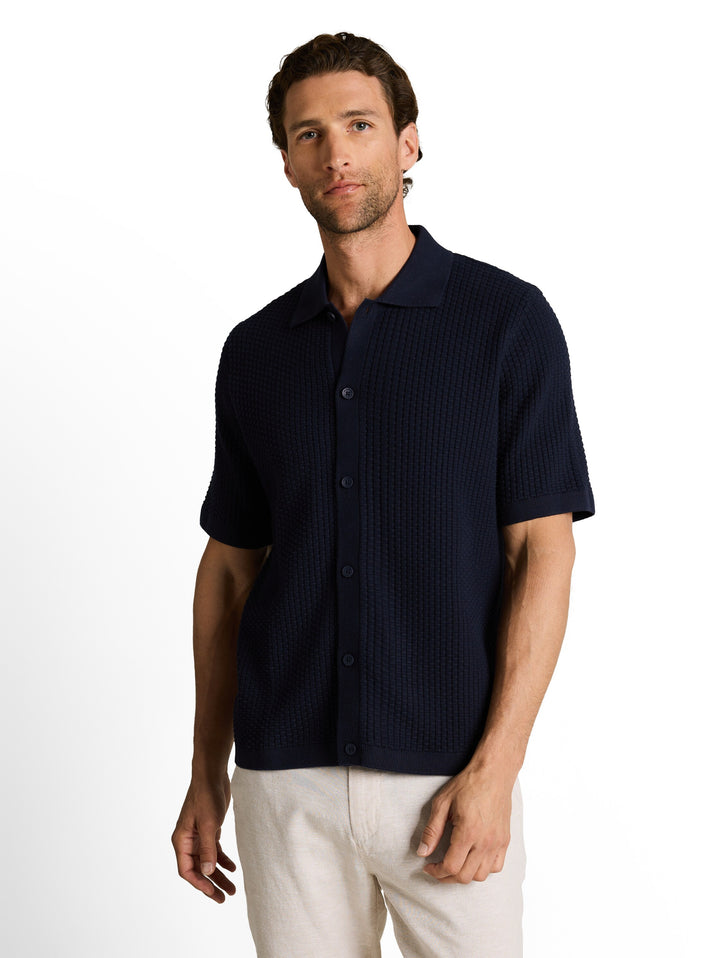 MINIMAL STRUCTURED KNIT POLO JACKET