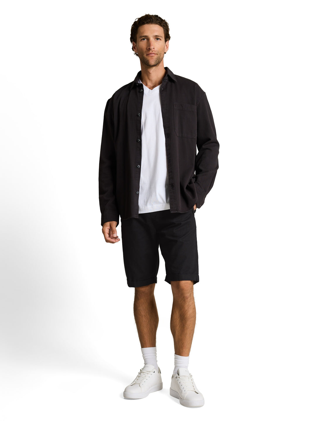 REGULAR COTTON LINEN BEACH SHORTS
