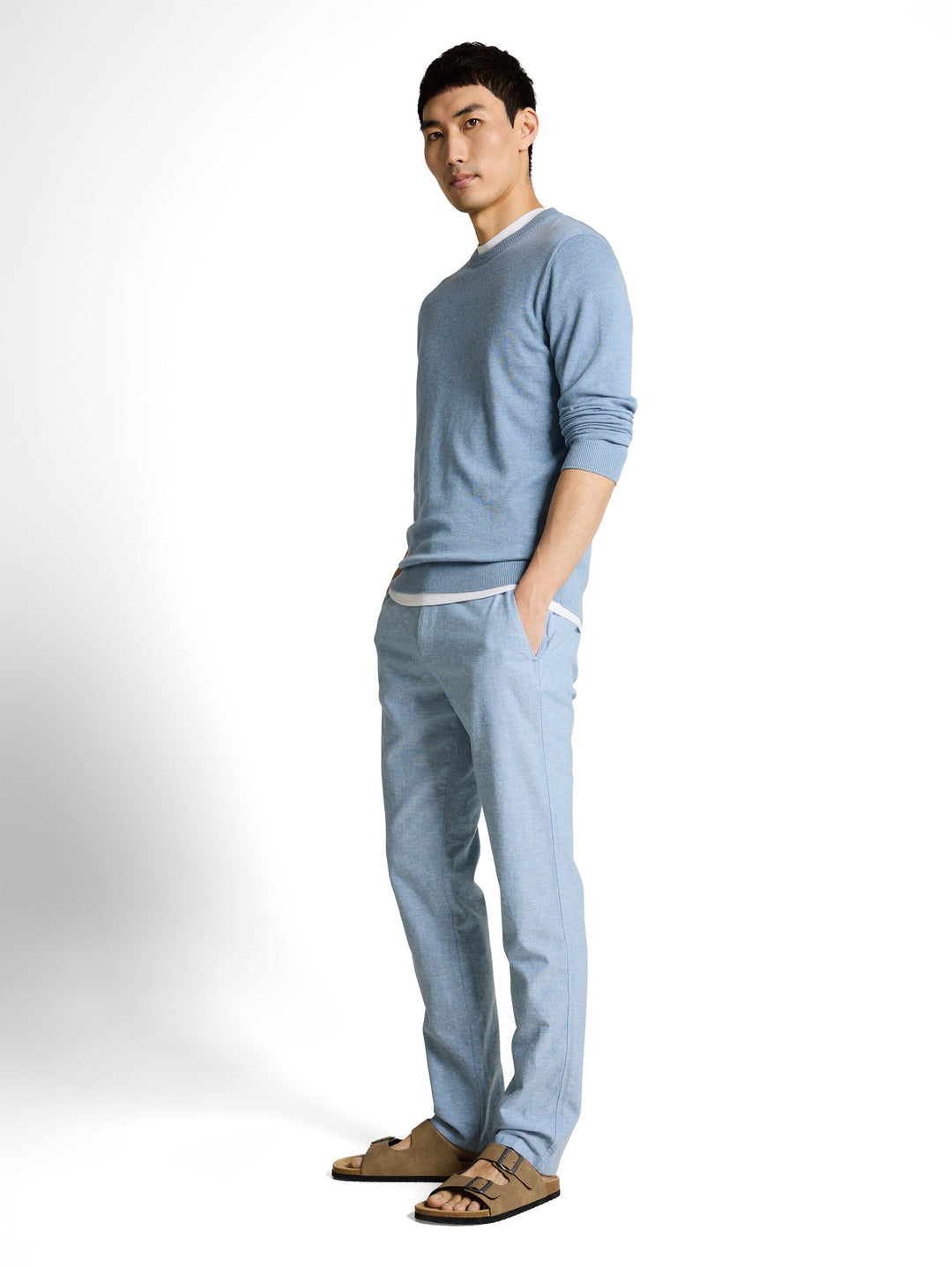 REGULAR COTTON LINEN CHINO PANTS