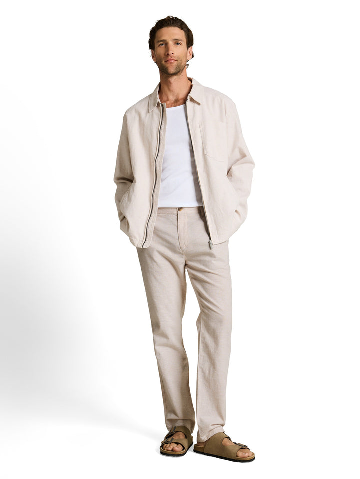 REGULAR COTTON LINEN CHINO PANTS