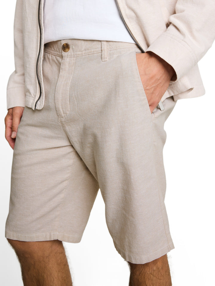 REGULAR COTTON LINEN CHINO SHORTS