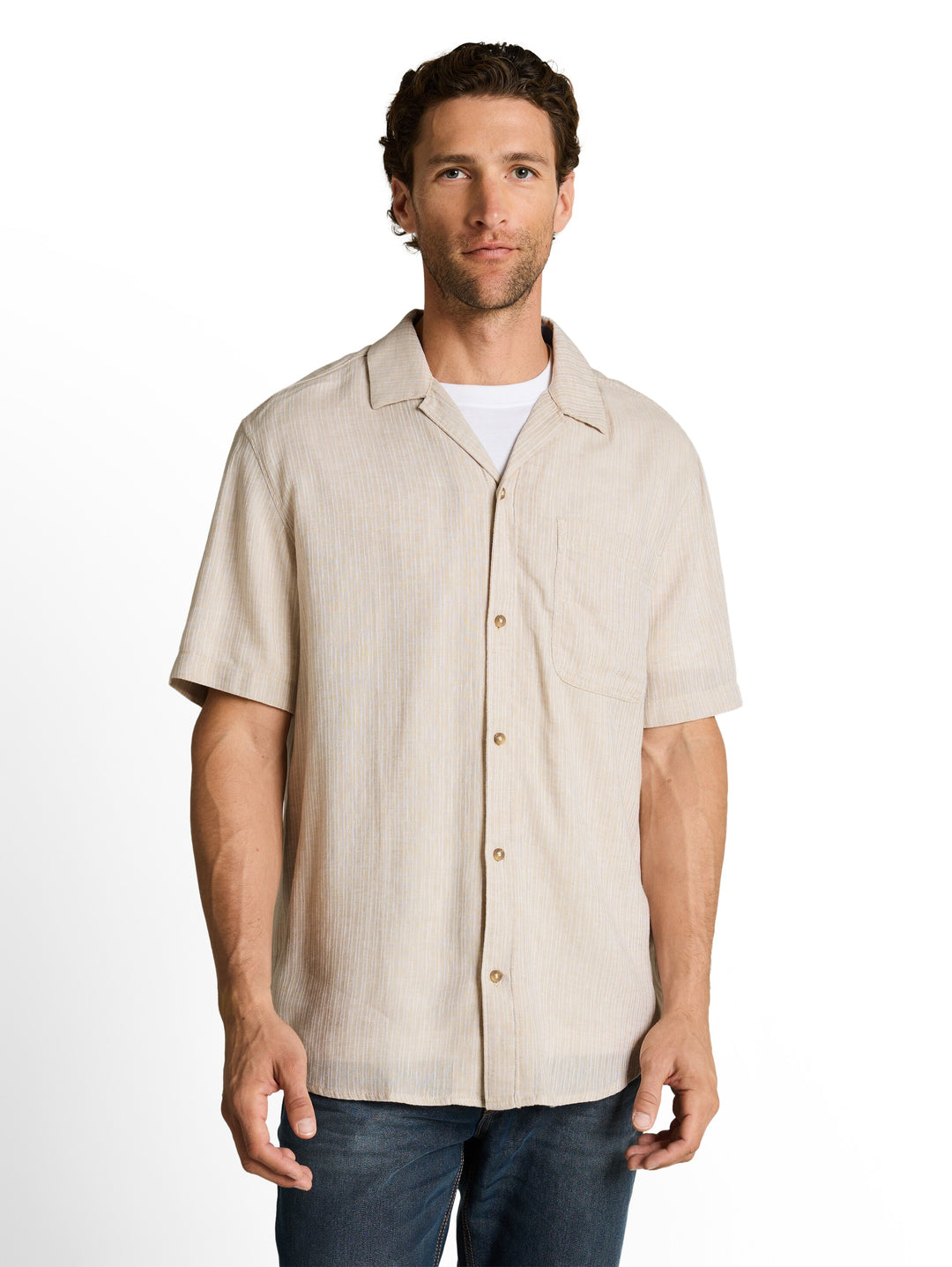 STRUCTURED COTTON LINEN SHIRT