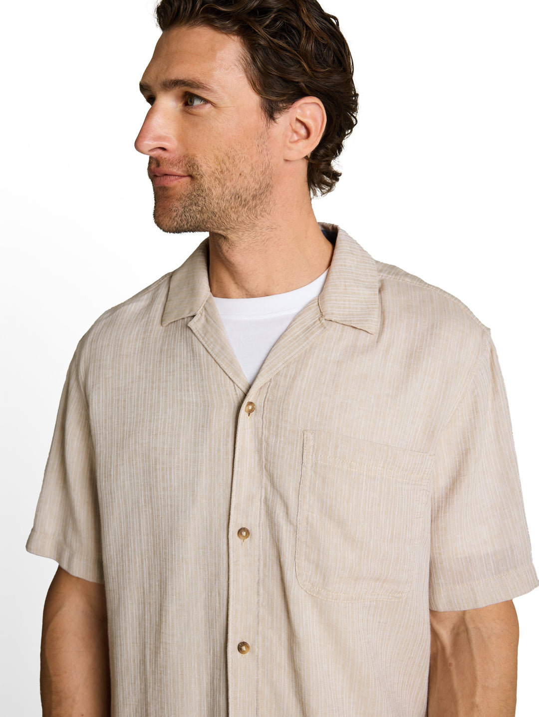 STRUCTURED COTTON LINEN SHIRT