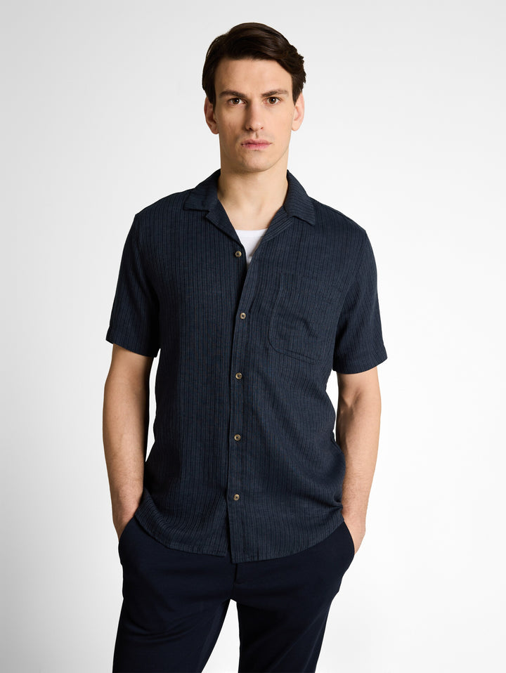 STRUCTURED COTTON LINEN SHIRT