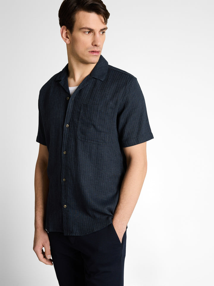 STRUCTURED COTTON LINEN SHIRT