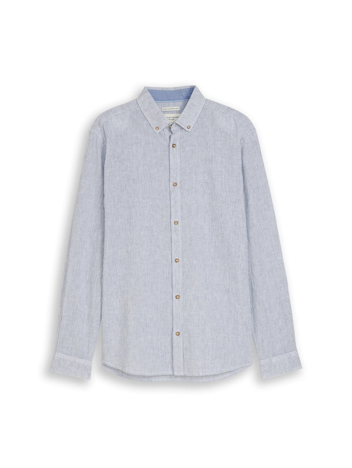 STRIPED COTTON LINEN SHIRT