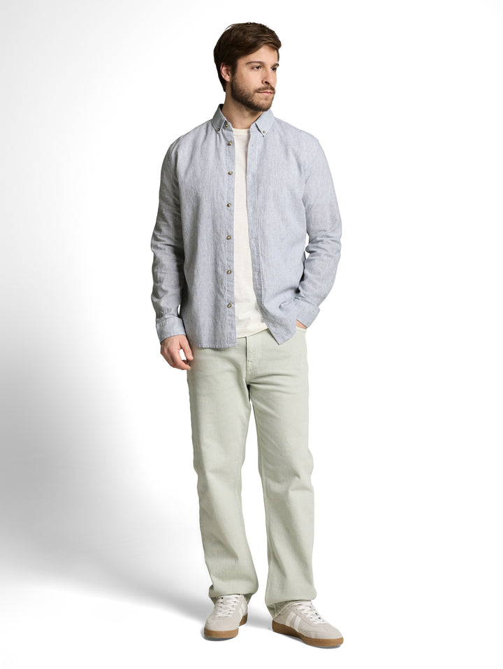 STRIPED COTTON LINEN SHIRT