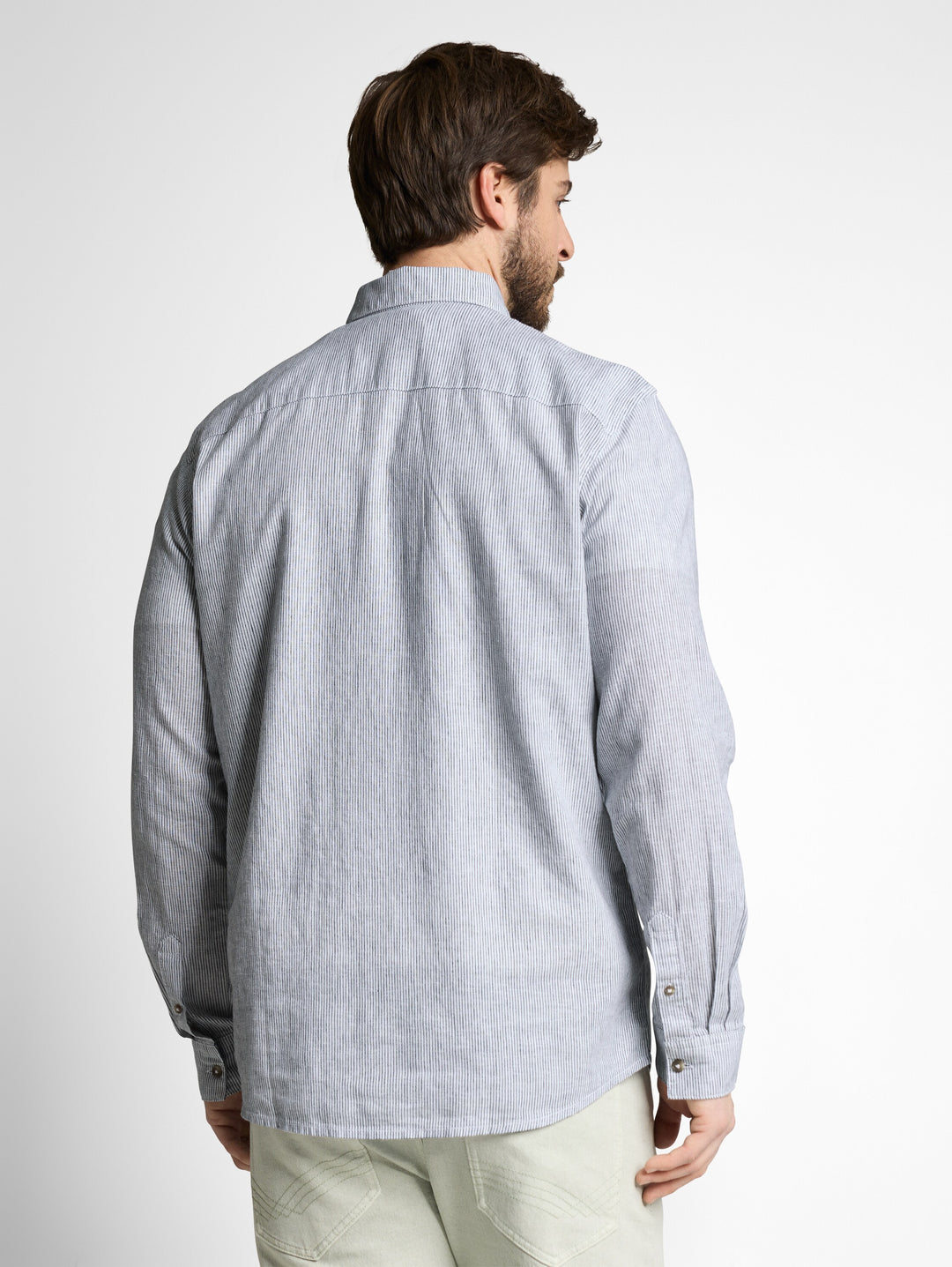 STRIPED COTTON LINEN SHIRT