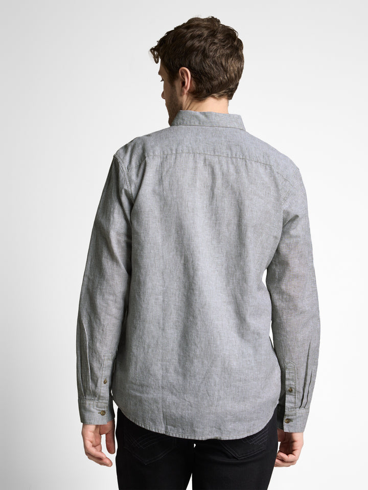 STRIPED COTTON LINEN SHIRT