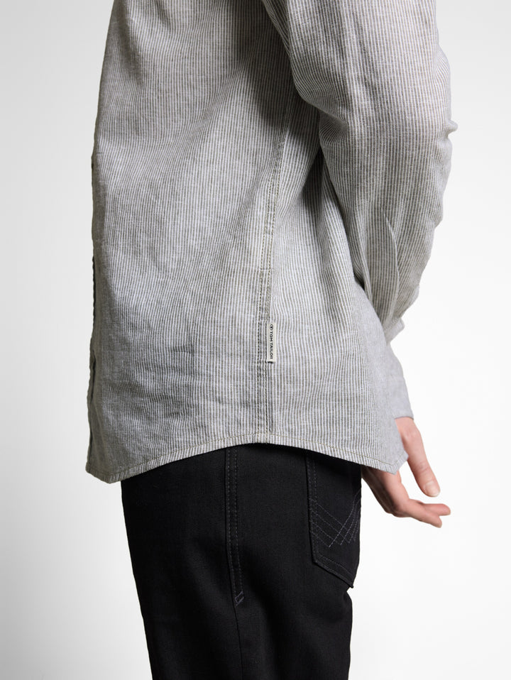 STRIPED COTTON LINEN SHIRT