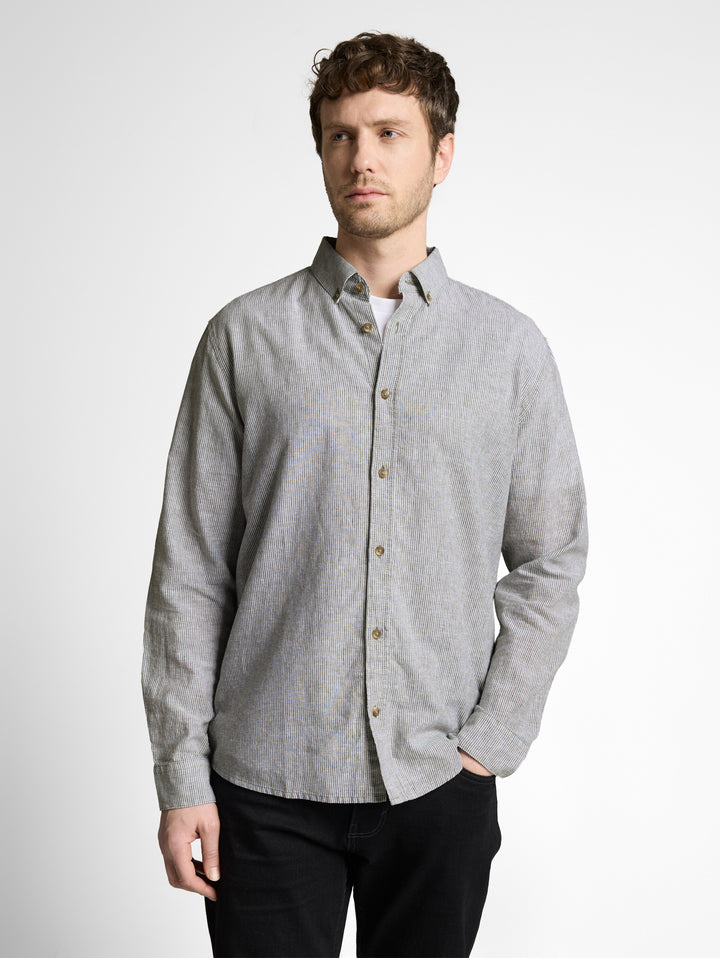 STRIPED COTTON LINEN SHIRT