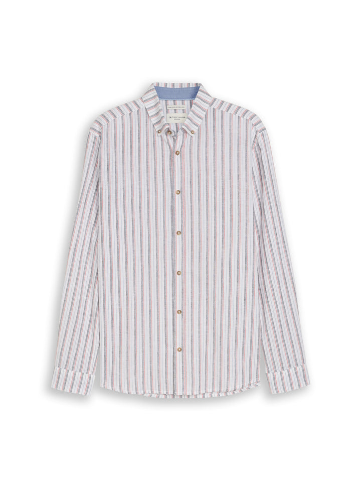 STRIPED COTTON LINEN SHIRT