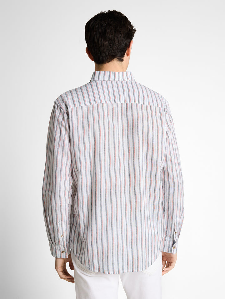 STRIPED COTTON LINEN SHIRT