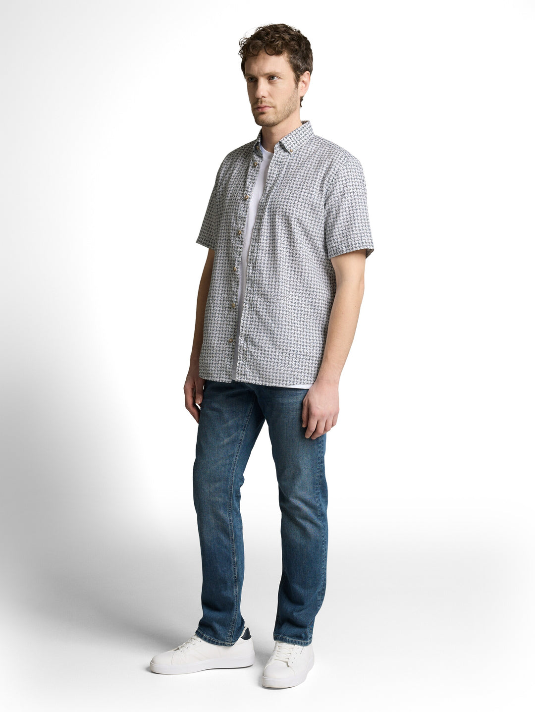 PRINTED COTTON LINEN SHIRT